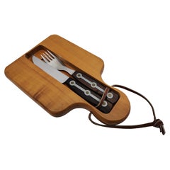 Vintage Pic Nic Set, Wood and Stainless Steel, Austria