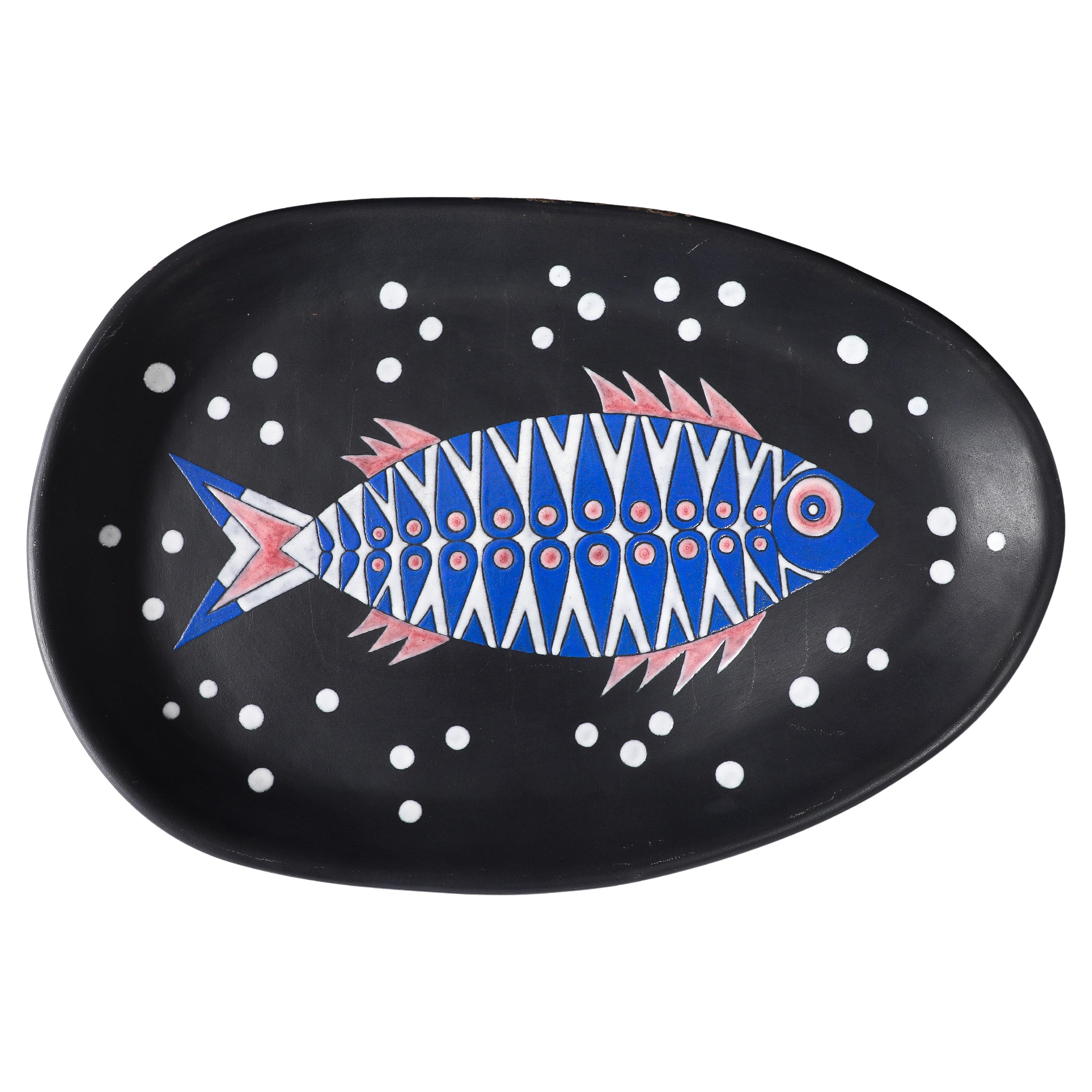 Picart Le Doux Black Fish Charger #2, France 1950
s