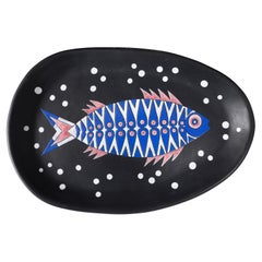 Picart Le Doux Black Fish Charger #2, France 1950
s