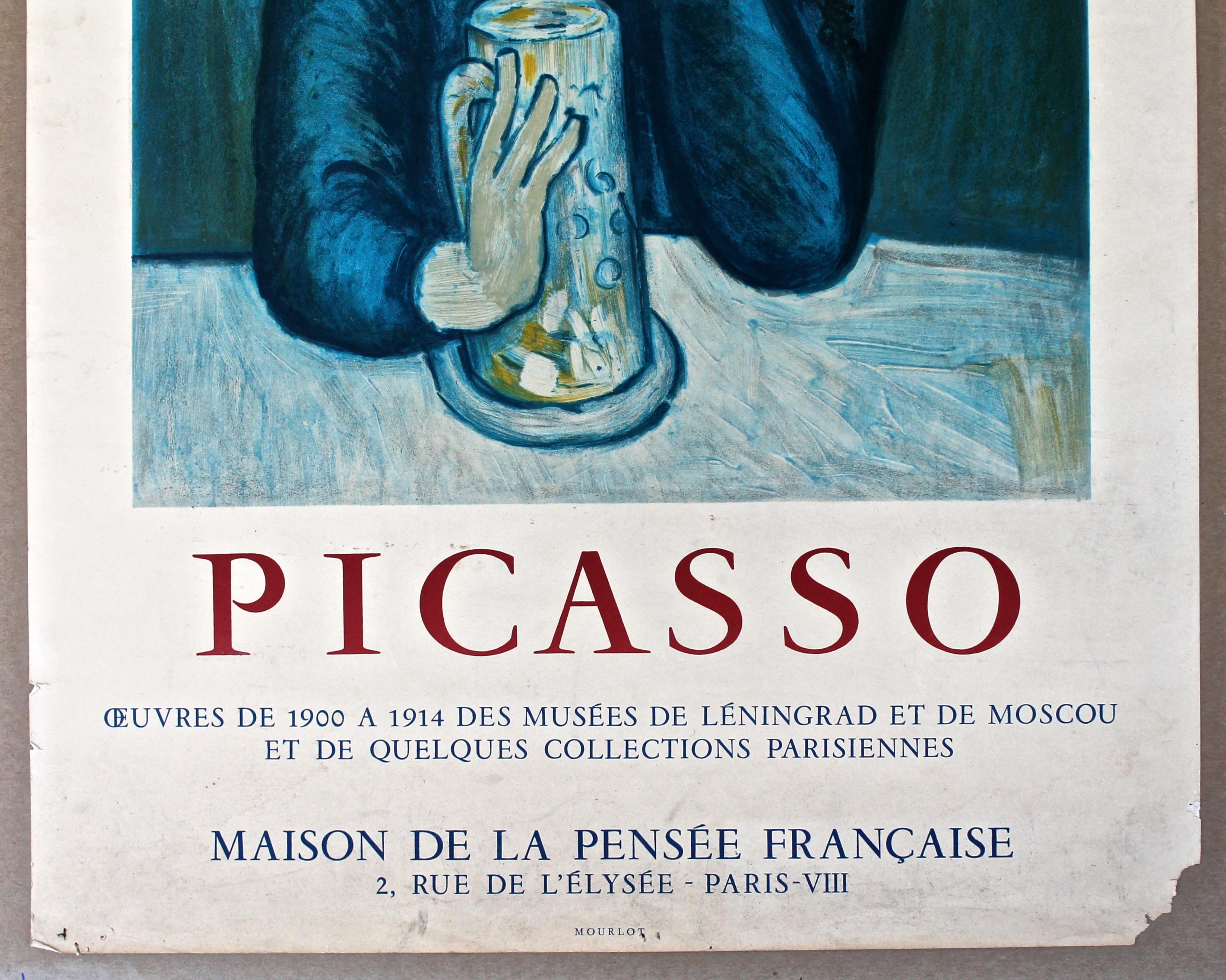 Expressionist Pablo Picasso 1954 Mourlot Poster reproducing a 'Blue Period' Painting For Sale