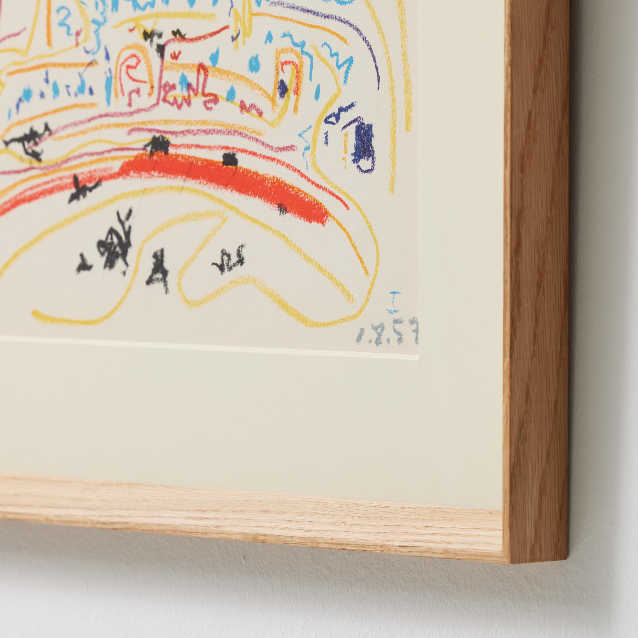 Picasso 1961 Lithographie von Toros y Toreros - Reproduktion einer Buntstiftzeichnung im Angebot 7