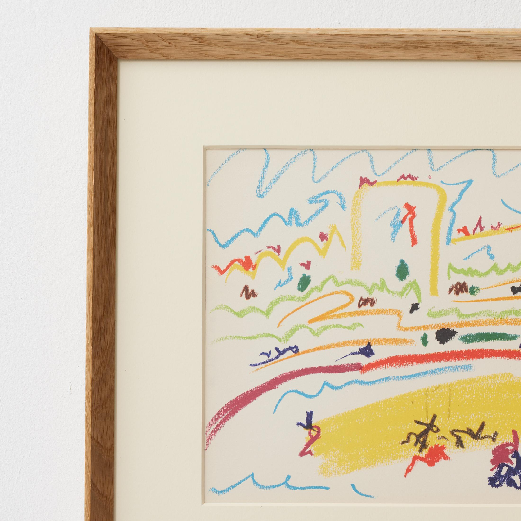 Picasso 1961 Lithographie von Toros y Toreros - Reproduktion einer Buntstiftzeichnung (Moderne der Mitte des Jahrhunderts) im Angebot