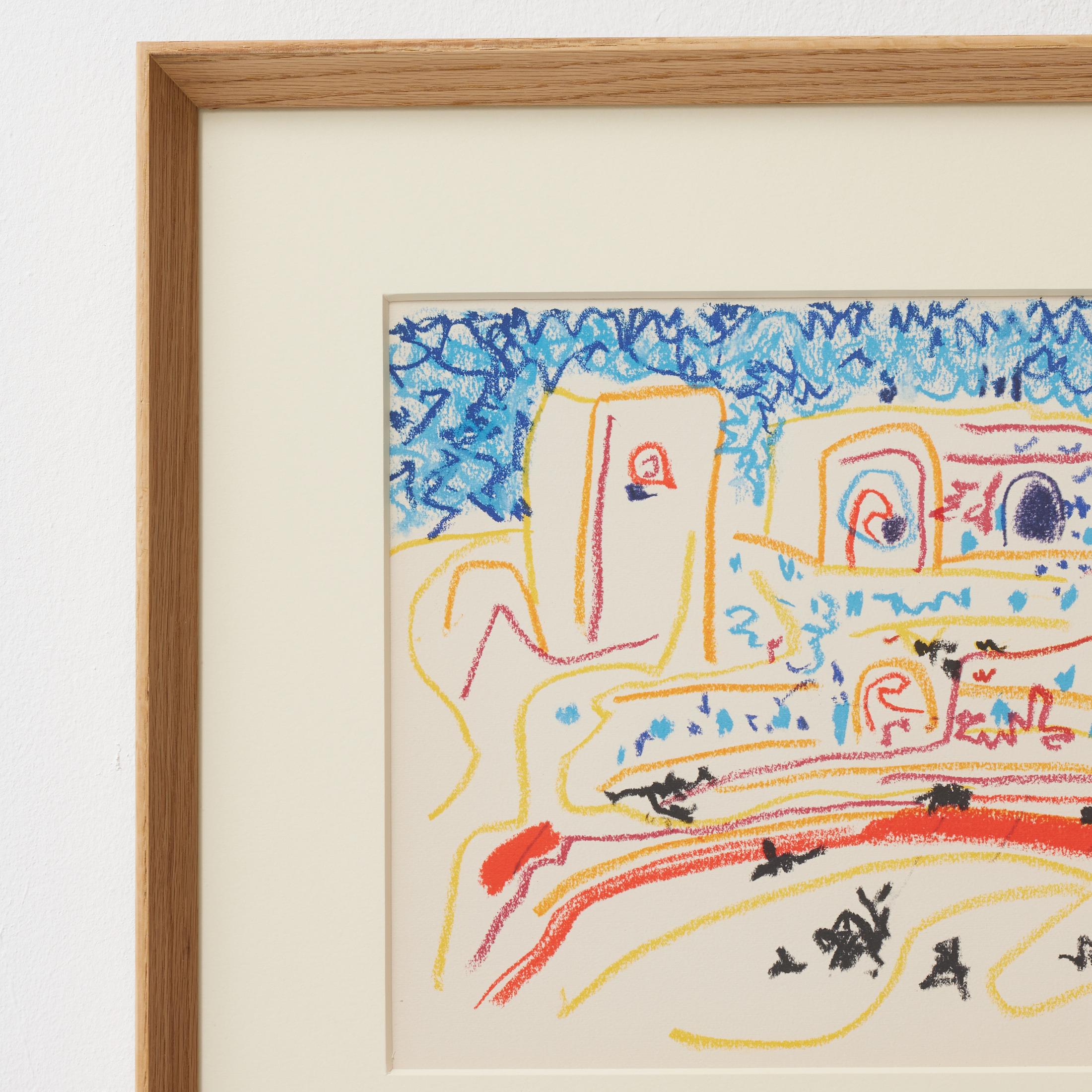 Picasso 1961 Lithographie von Toros y Toreros - Reproduktion einer Buntstiftzeichnung (Moderne der Mitte des Jahrhunderts) im Angebot