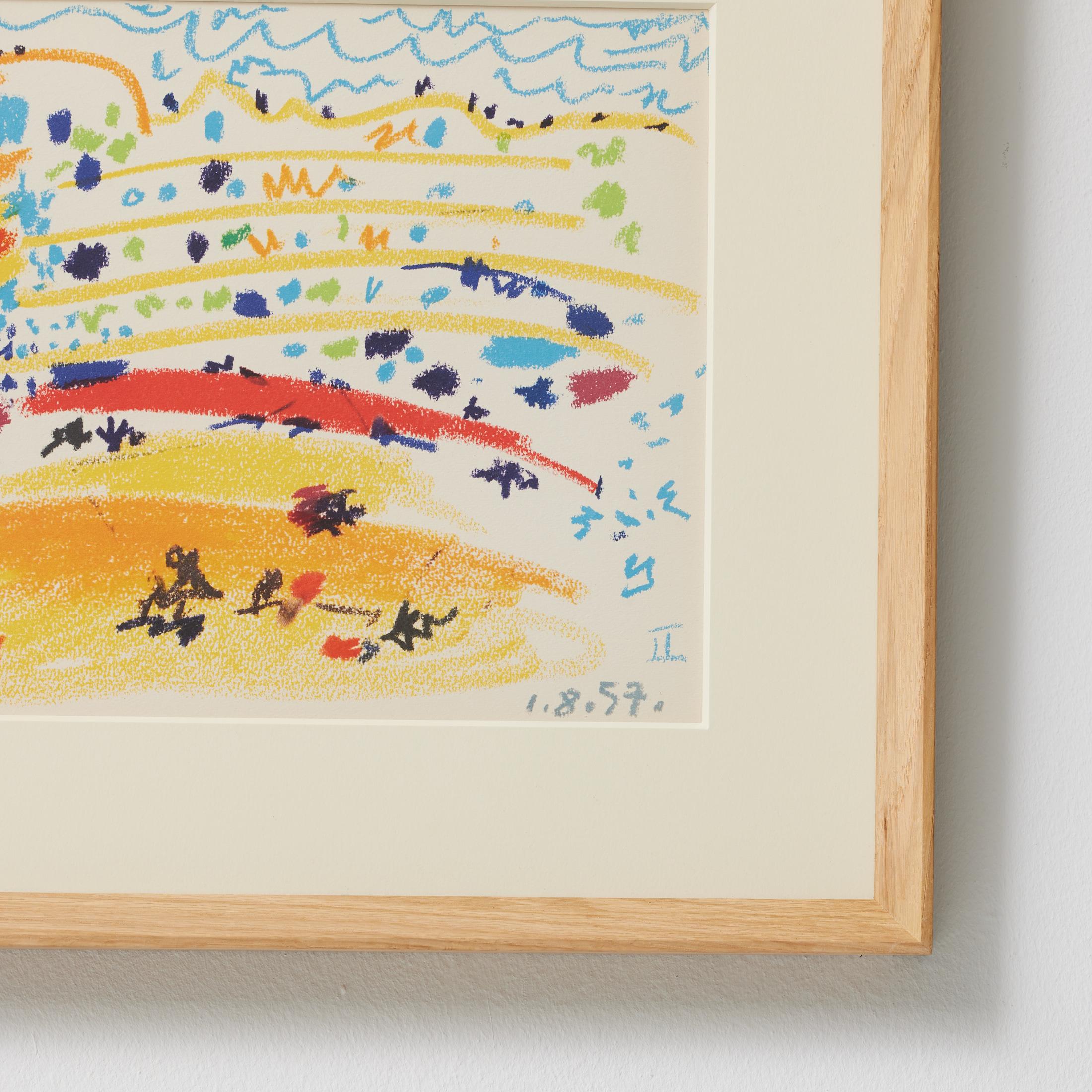 Picasso 1961 Lithograph from Toros y Toreros — Crayon Drawing Reproduction (Französisch) im Angebot