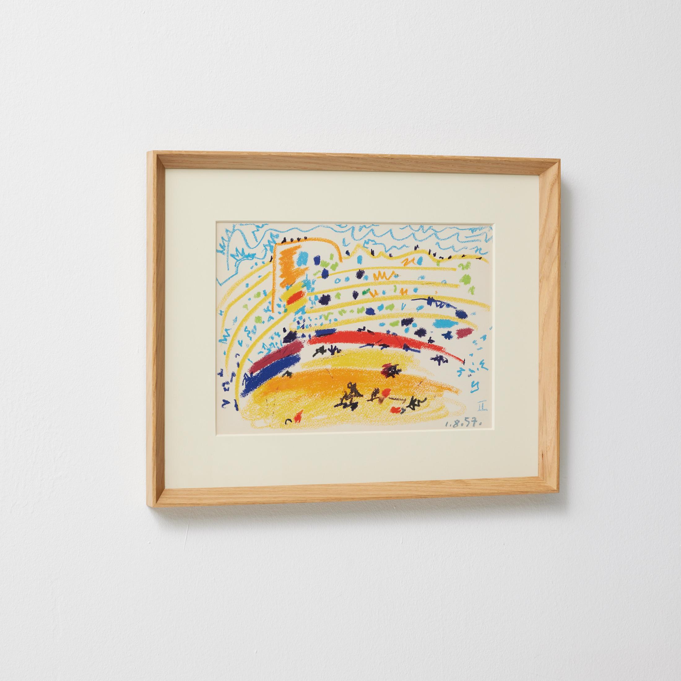 Picasso 1961 Lithograph from Toros y Toreros — Crayon Drawing Reproduction im Zustand „Gut“ im Angebot in Barcelona, Barcelona