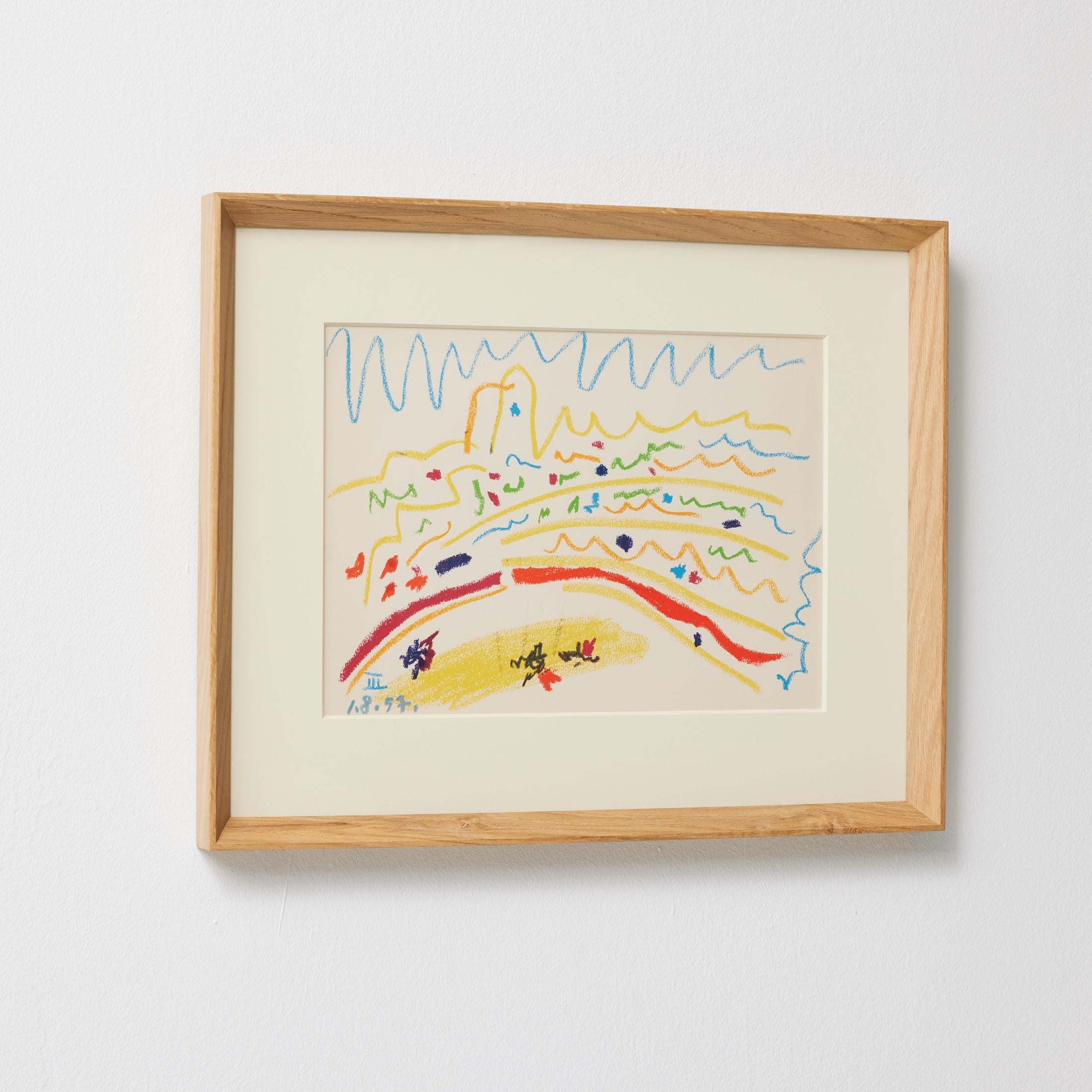 Picasso 1961 Lithograph from Toros y Toreros — Crayon Drawing Reproduction im Zustand „Gut“ im Angebot in Barcelona, Barcelona
