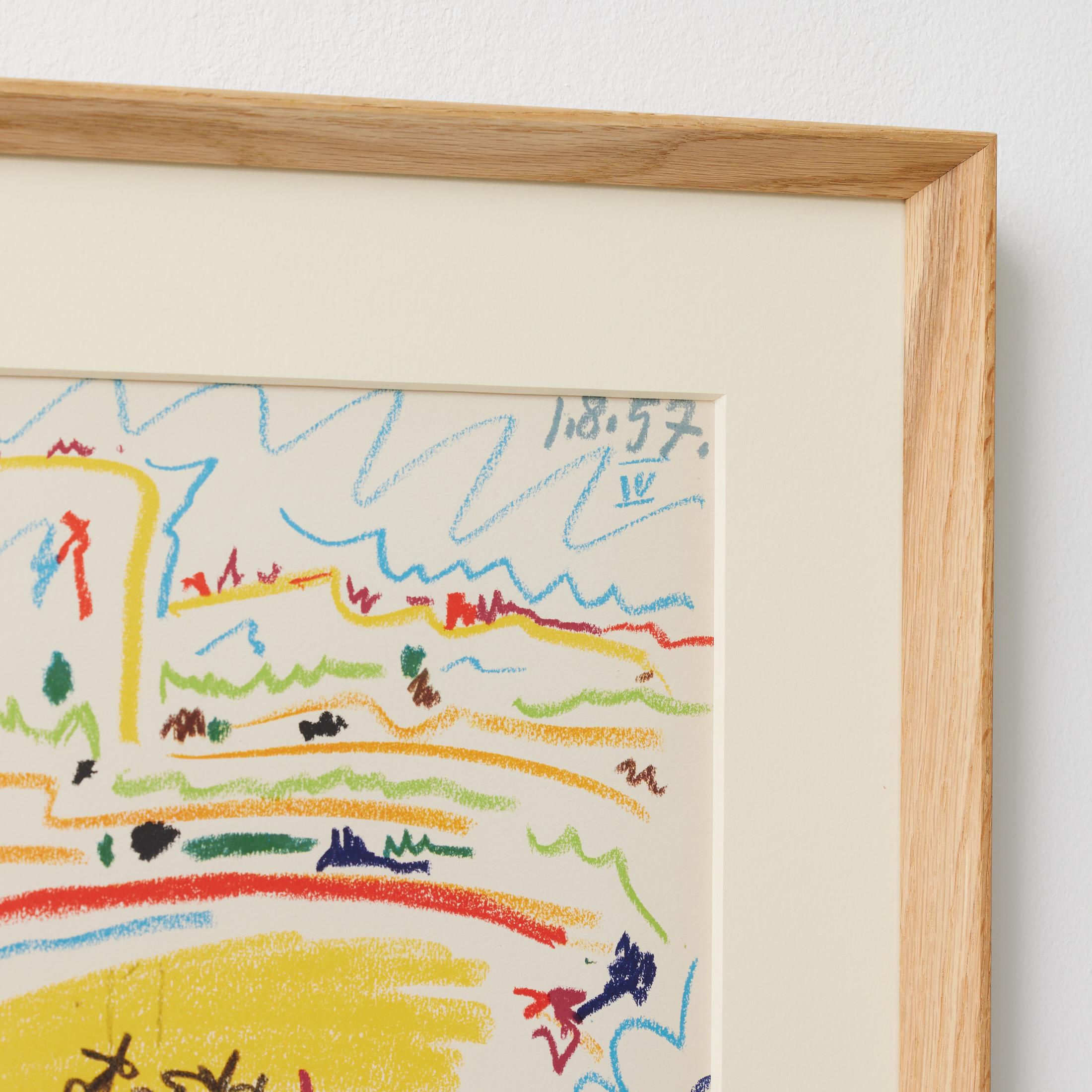 Picasso 1961 Lithographie von Toros y Toreros - Reproduktion einer Buntstiftzeichnung im Angebot 1