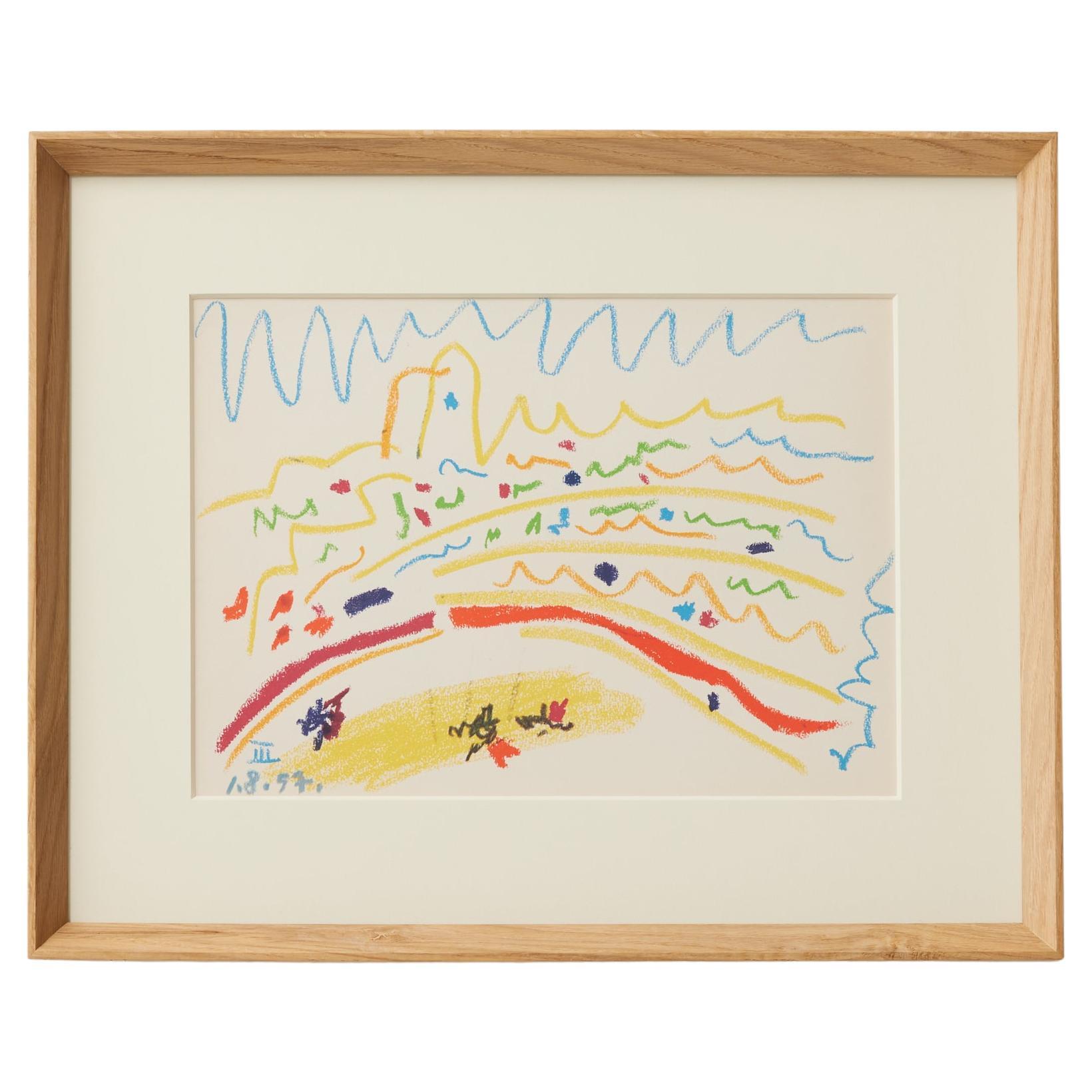 Picasso 1961 Lithograph from Toros y Toreros — Crayon Drawing Reproduction