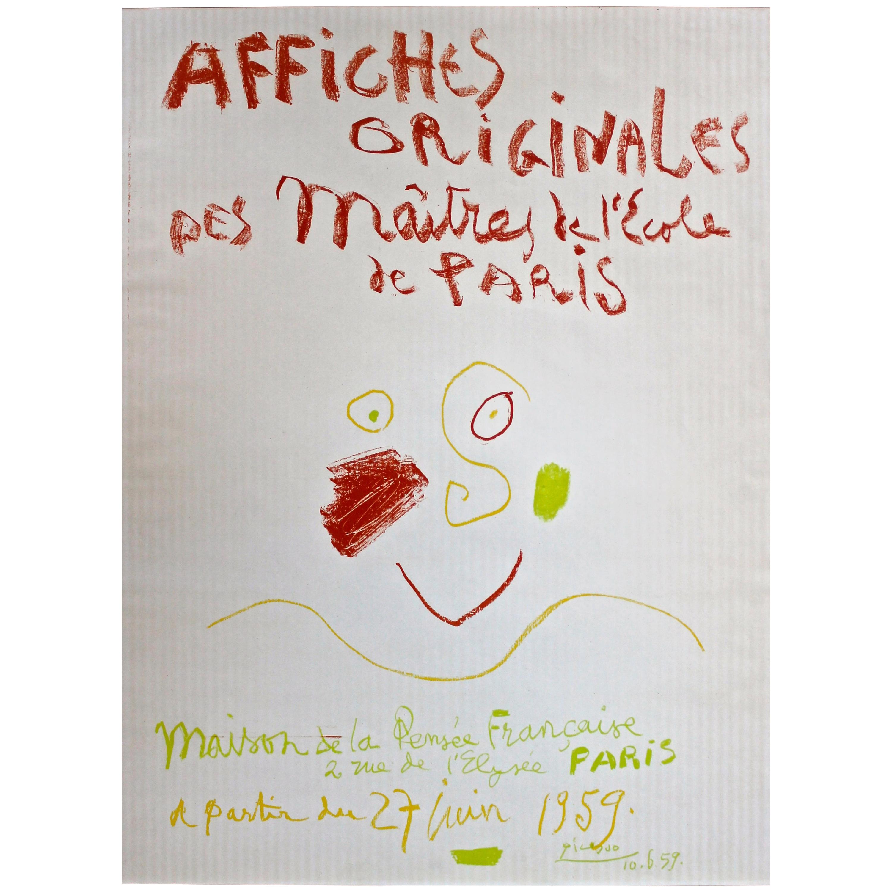 Pablo Picasso Poster "Affiches Originales des Maitres de l'Ecole de Paris" 1959  For Sale