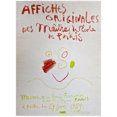 Retro Pablo Picasso Poster "Affiches Originales des Maitres de l'Ecole de Paris" 1959 