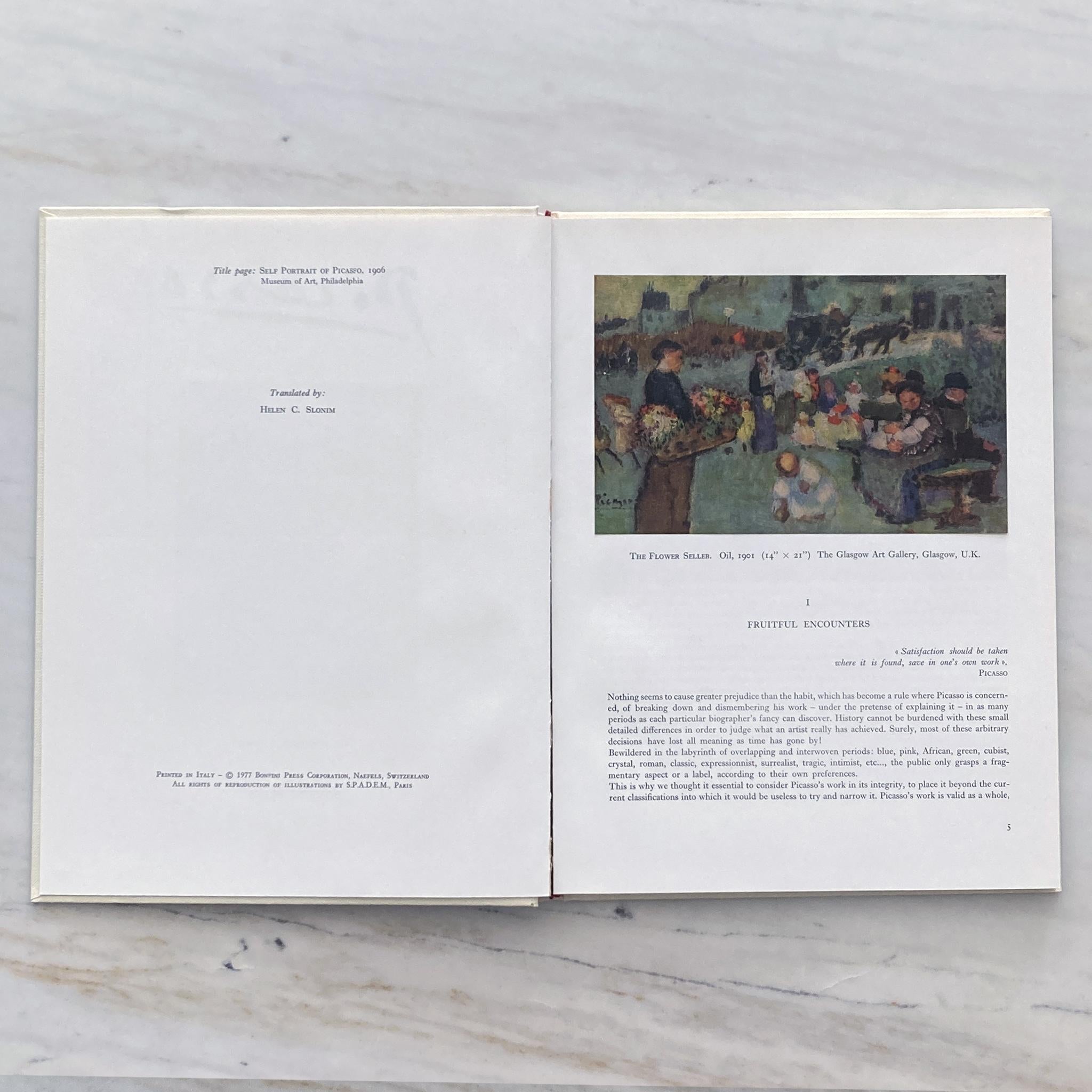 Picasso par Gaston Diehl, Bonfini Press 1977, Imprimé en Italie en vente 1