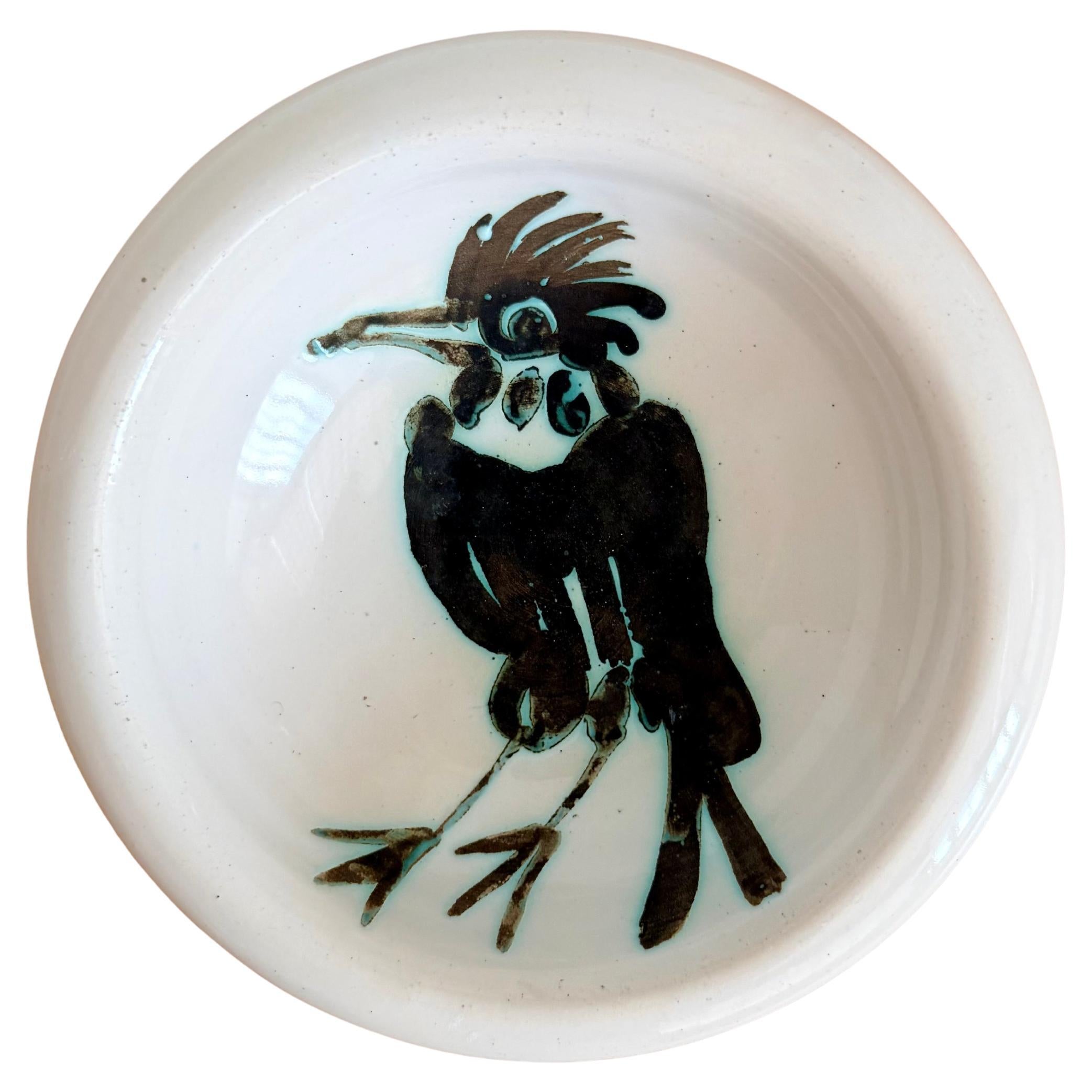 Picasso Ceramic Ash tray / cup "Bird with tuft" Edition Madoura 1952