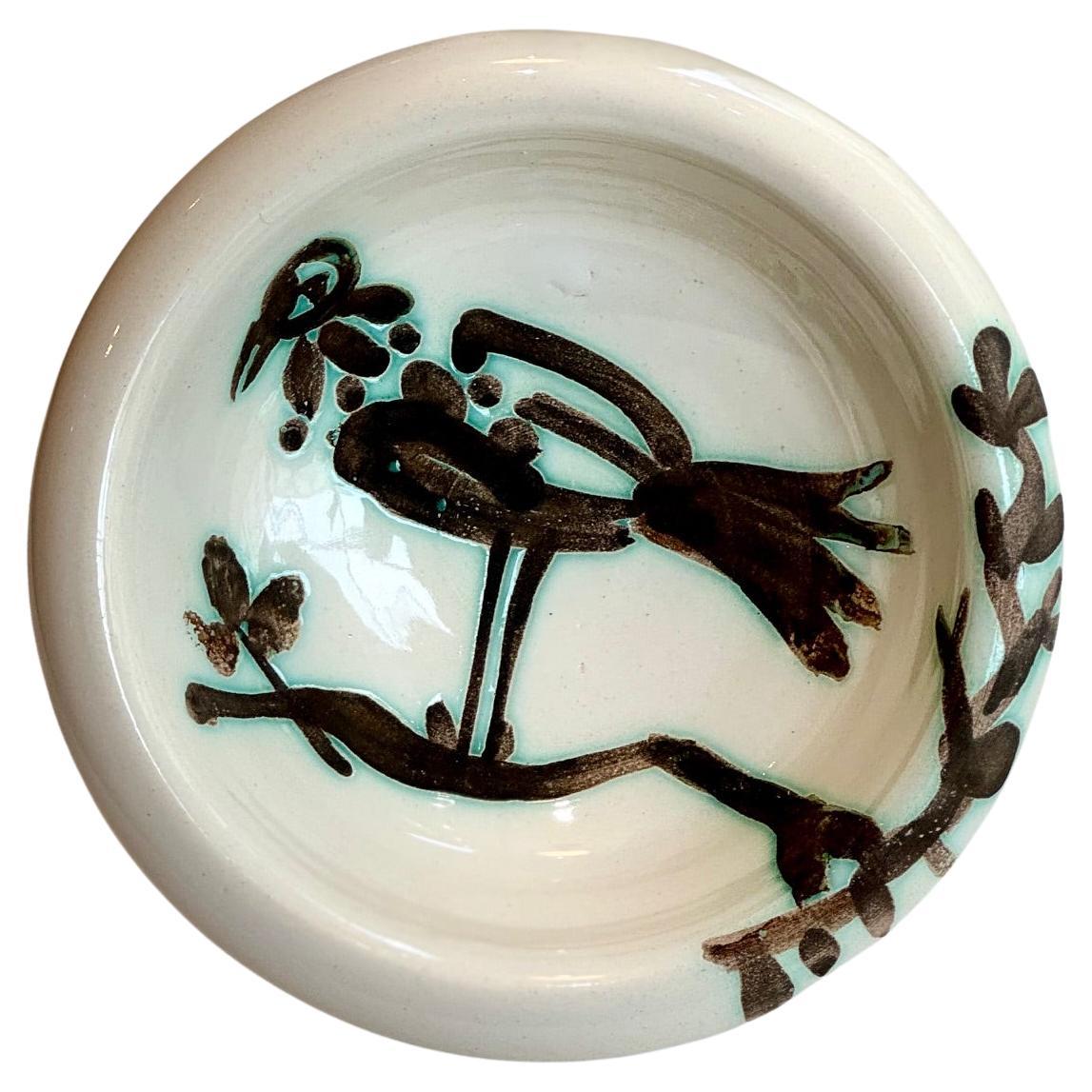 Picasso Cenicero de cerámica / taza "Oiseau sur la branche" Edición Madoura 1952