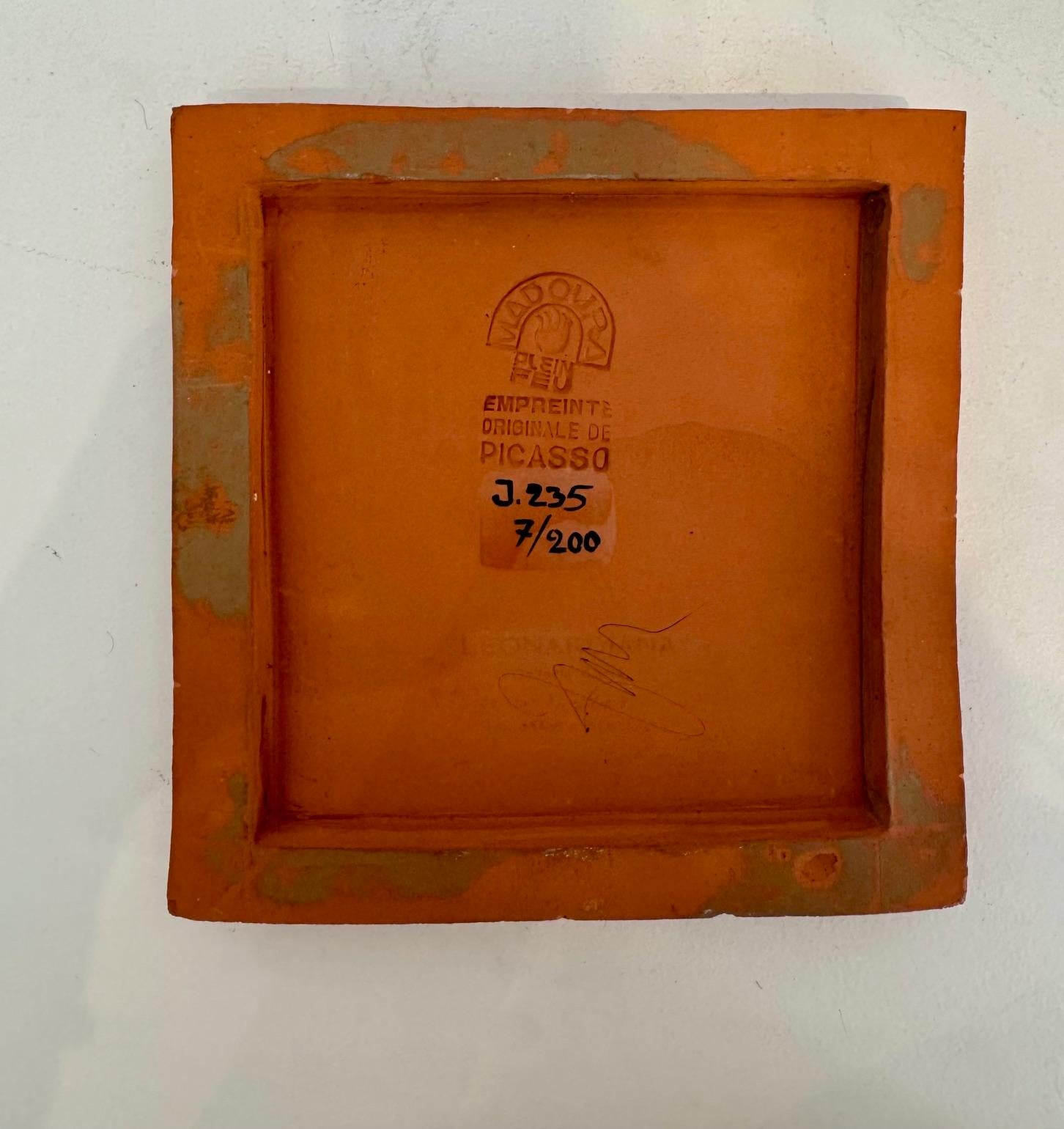 Picasso Ceramic Edition Madoura , Square plaque 