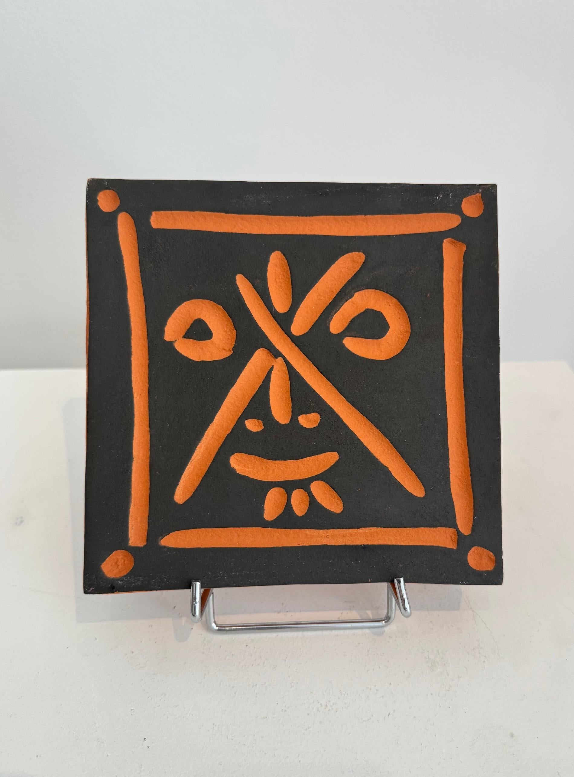 Mid-20th Century Picasso Ceramic Edition Madoura , Square plaque 