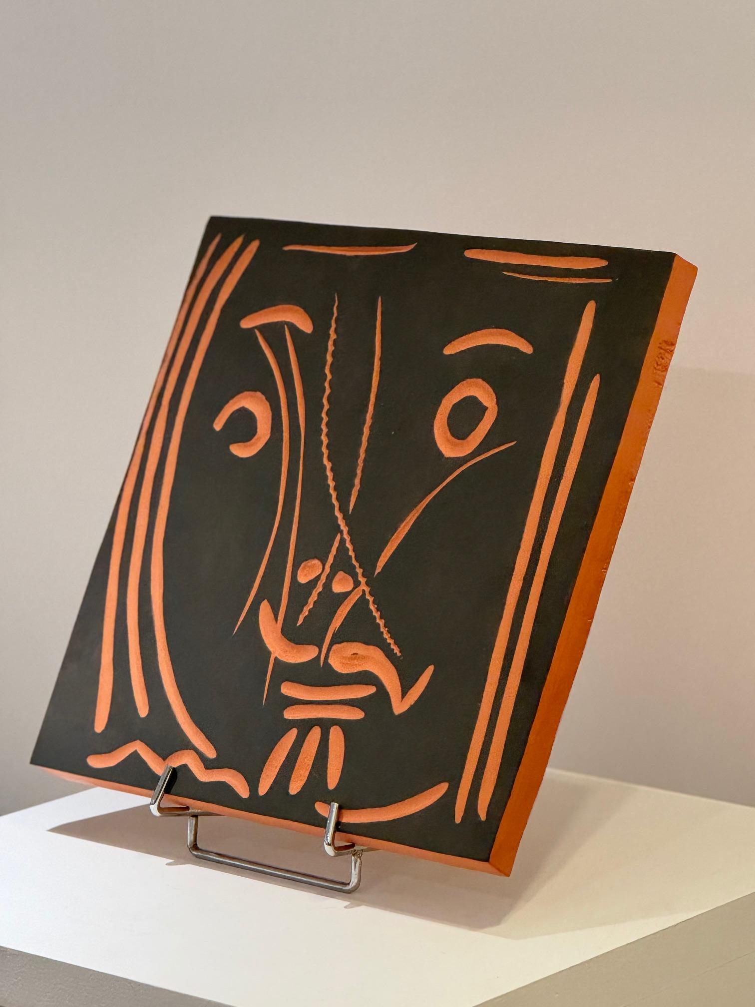 Picasso ( 1881-1973 ) Édition originale plaque carrée Madoura 