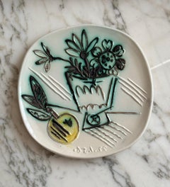 Picasso Ceramic Plate  "Bunch with apple", Atelier Madoura 1956