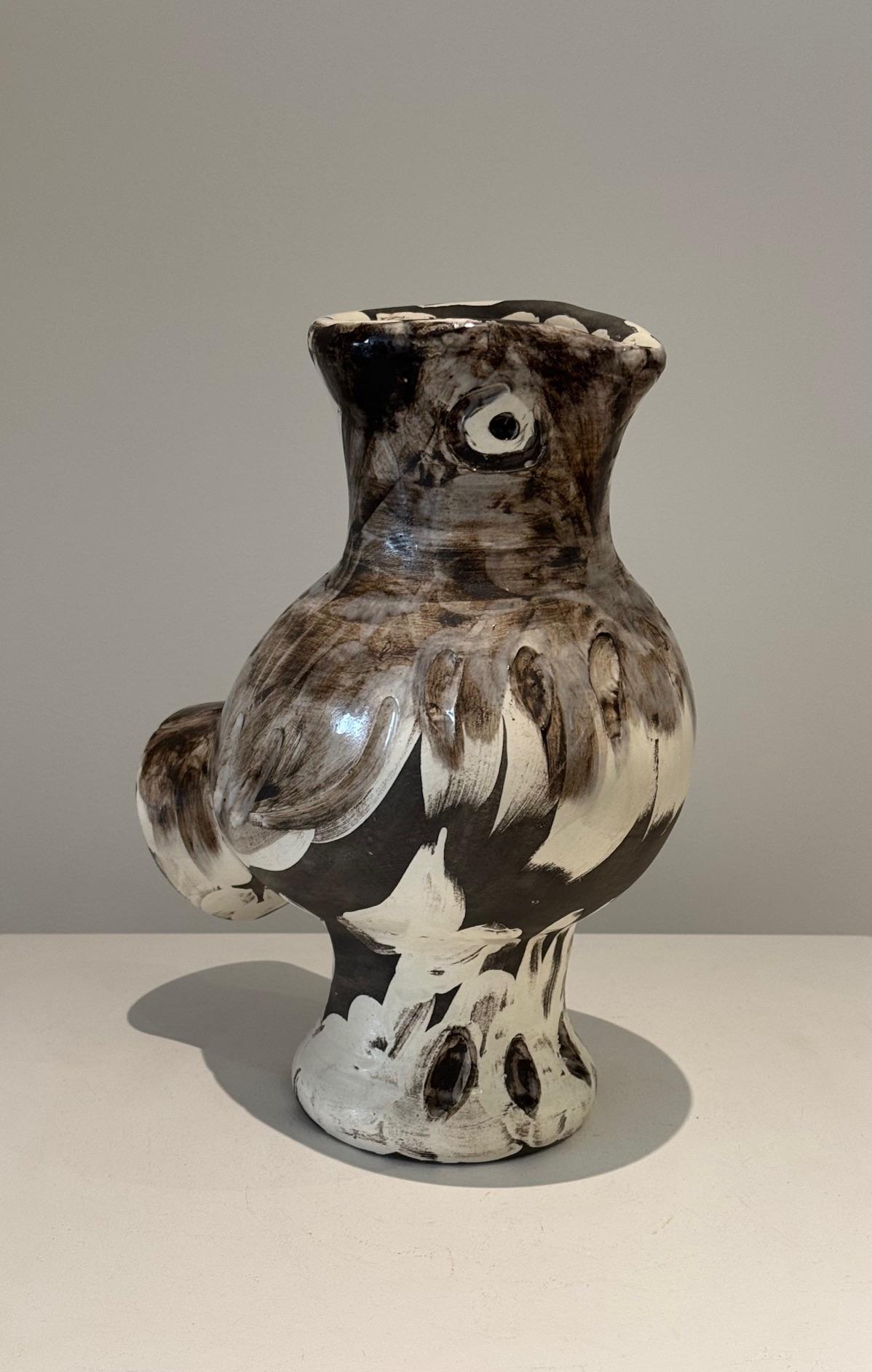 Français Pichet de vase en céramique Picasso  « Hibou en bois » Edition Madoura 1969 en vente