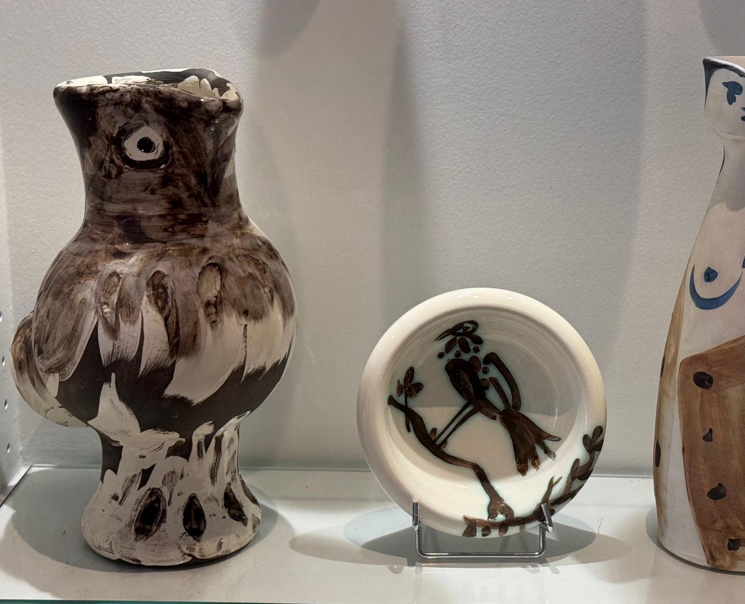Milieu du XXe siècle Pichet de vase en céramique Picasso  « Hibou en bois » Edition Madoura 1969 en vente