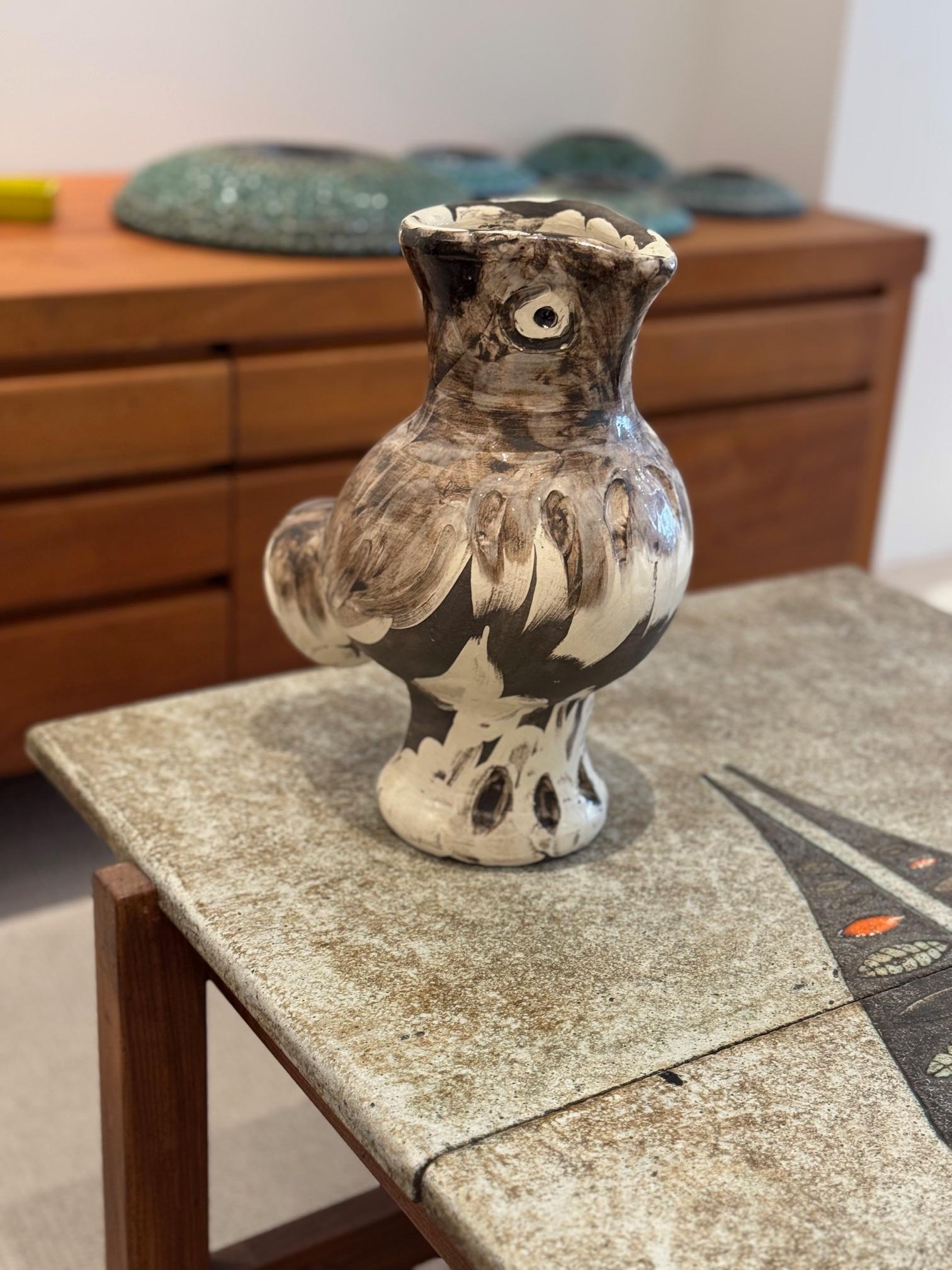 Céramique Pichet de vase en céramique Picasso  « Hibou en bois » Edition Madoura 1969 en vente