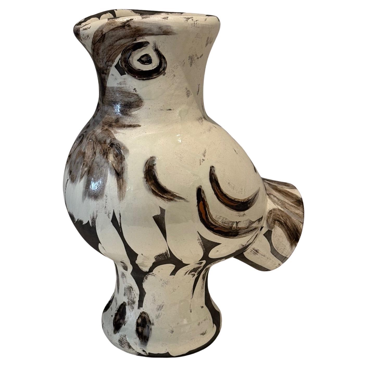 Jarrón de cerámica Picasso  "Búho de madera" Edición Madoura 1969