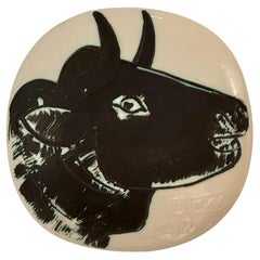 Picasso Ceramic Wall plate "Bull's profile" Edition Atelier Madoura 1956