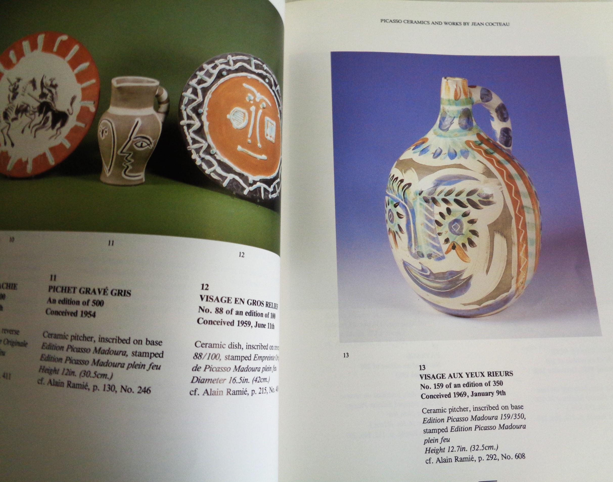 PICASSO CERAMICS and works by Jean Cocteau - 1991 Bonhams, London In Good Condition For Sale In Rochester, NY