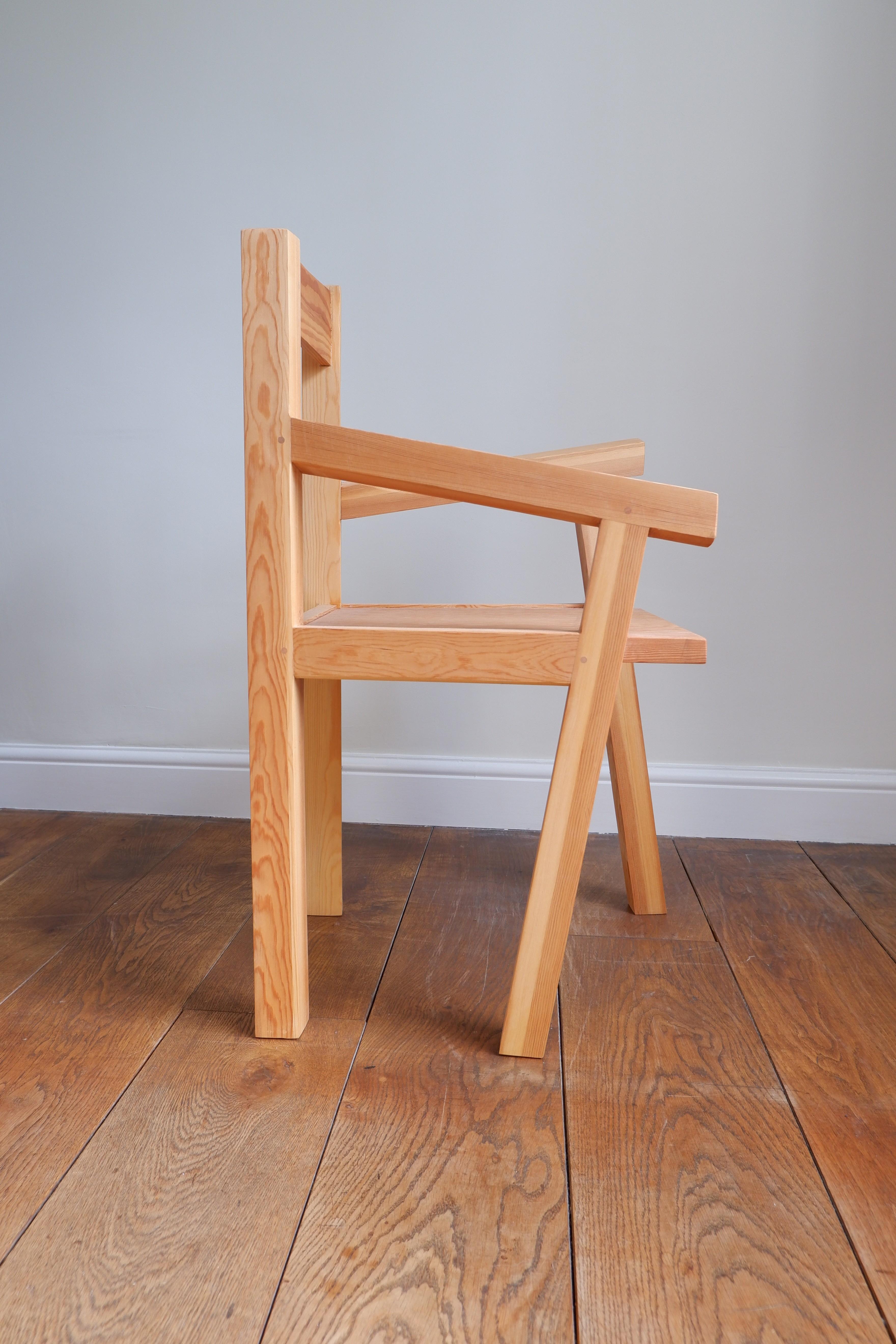 Joinery Picasso Chair, by Josh Page Studio. Side Chair in Pine and Douglas Fur wood. For Sale