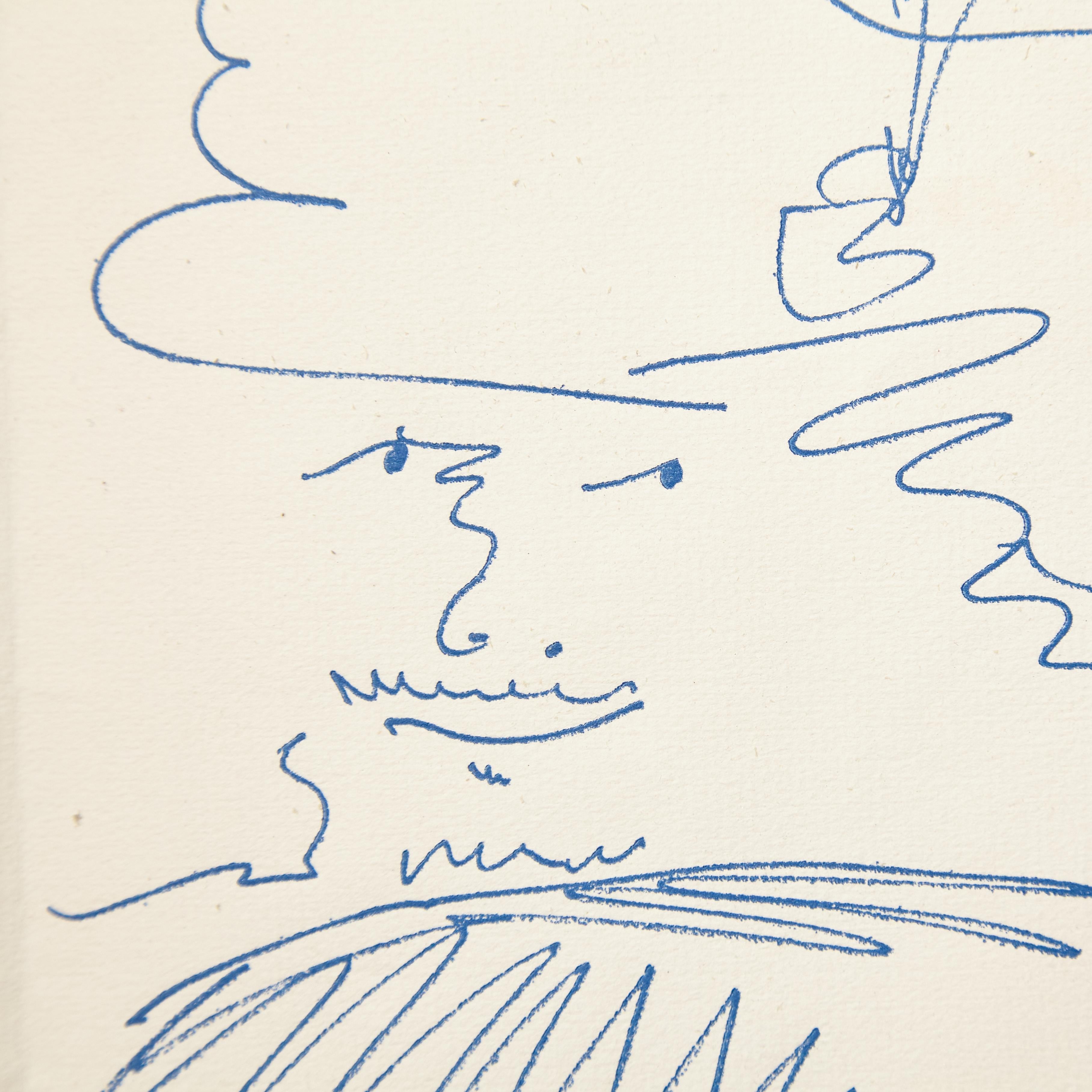 Picasso-Zeichnung für Orotava Restaurant, Weihnachtsgrüße, um 1970 (Papier) im Angebot
