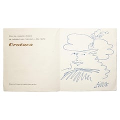 Picasso Draw for Orotava Restaurant Christmas Greeting, circa 1970