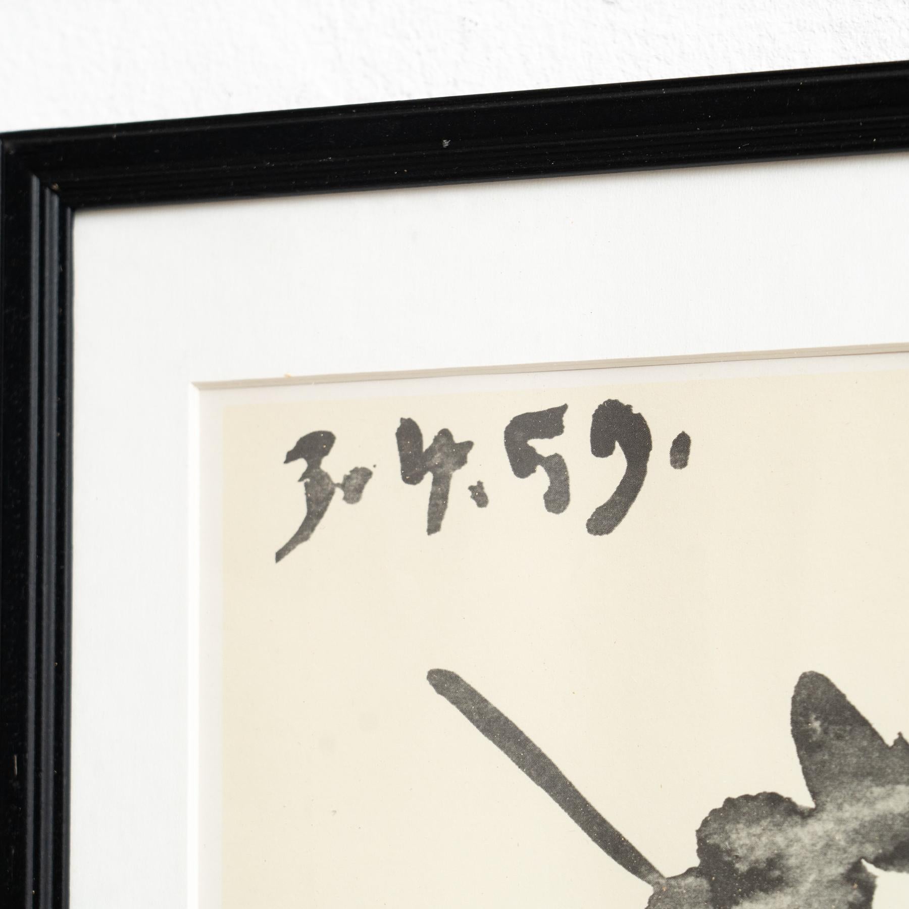 Dibujo de Picasso Impresión en blanco y negro Papel en venta
