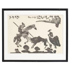Dessin de Picasso imprimé en noir et blanc