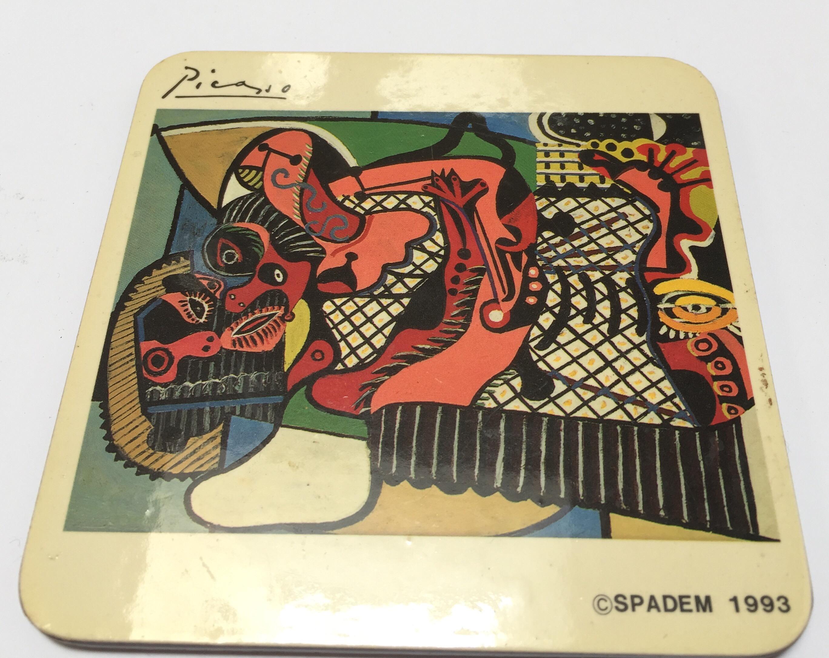 French Picasso Drink Coasters in Box by S.P.A.D.E.M, Paris