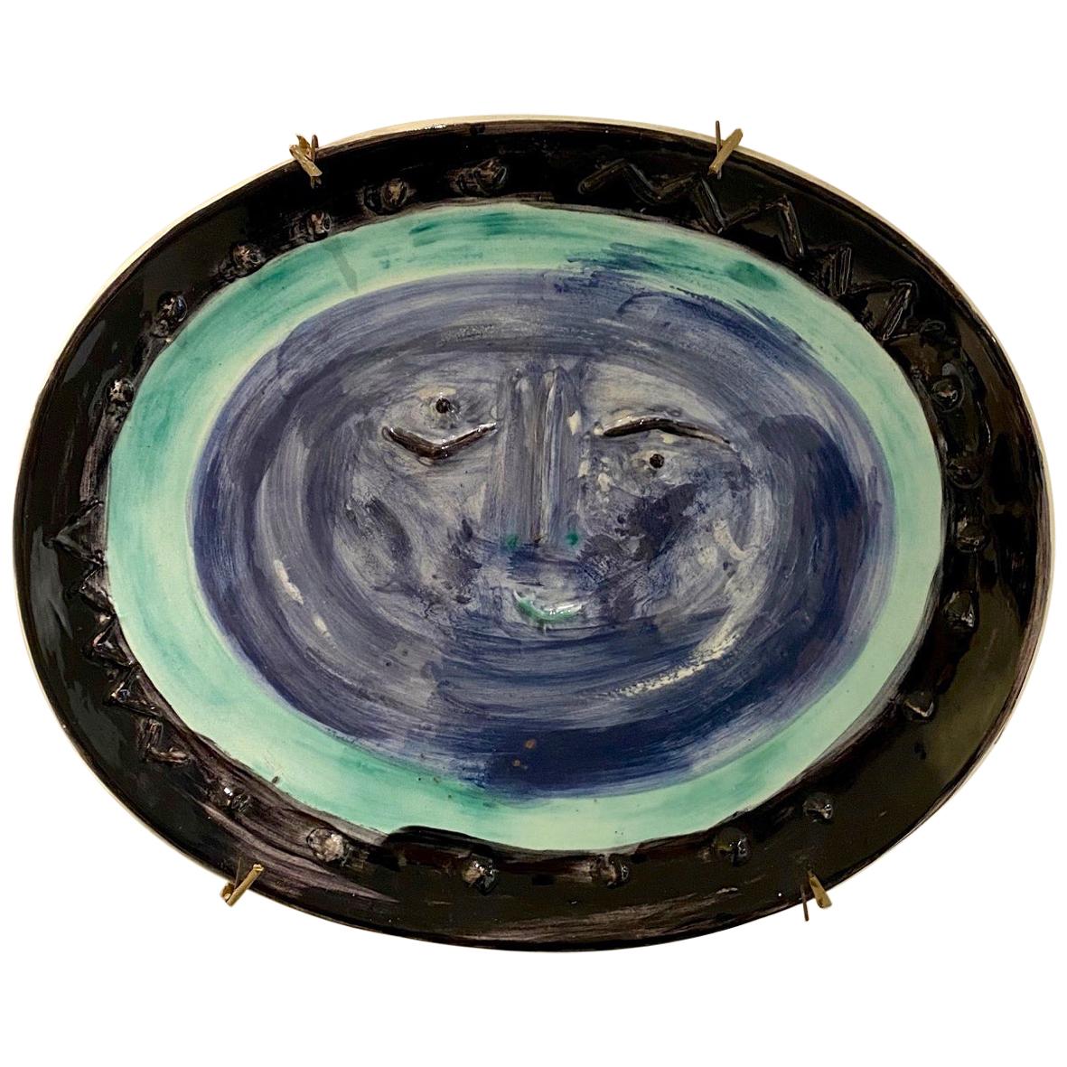 Picasso Edition Madoura Ceramic Dish "Face in an oval", 1955