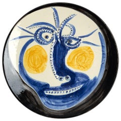 Picasso Edition Madoura Ceramic Dish "Visage", 1960
