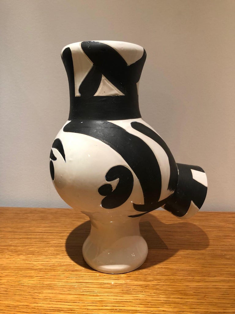 Picasso Edition Madoura Ceramic Wood Owl Woman Vase 1951 For Sale at
