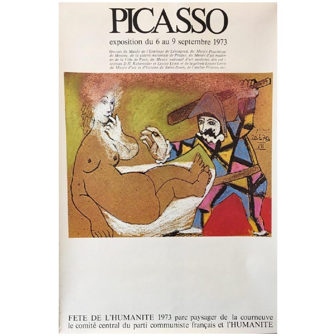 Picasso Exposition Fête de l'Humanité 1973 Original Vintage Poster en vente