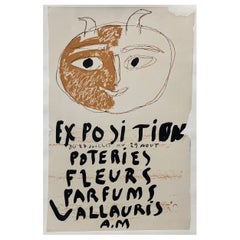 Picasso Exposition Poteries Fleurs parfums (NO. 2) Affiche vintage d'origine, 1948