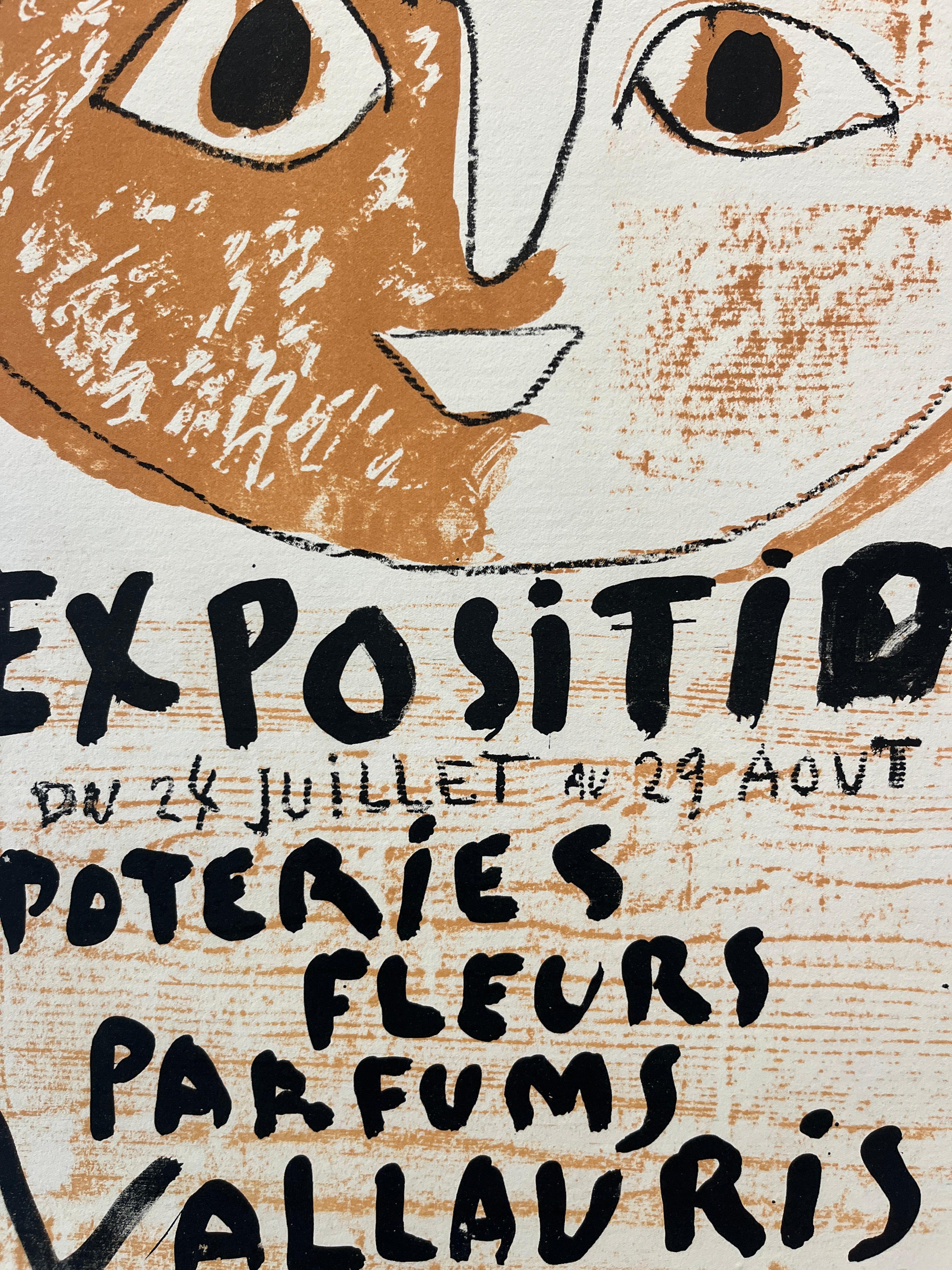 French Picasso Exposition Poteries Fleurs Parfums (NO. 3) Original Vintage Poster, 1948