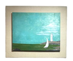 "Picasso Girls on Beach", Oil on Paper and Canvas, Artist Mary Stone