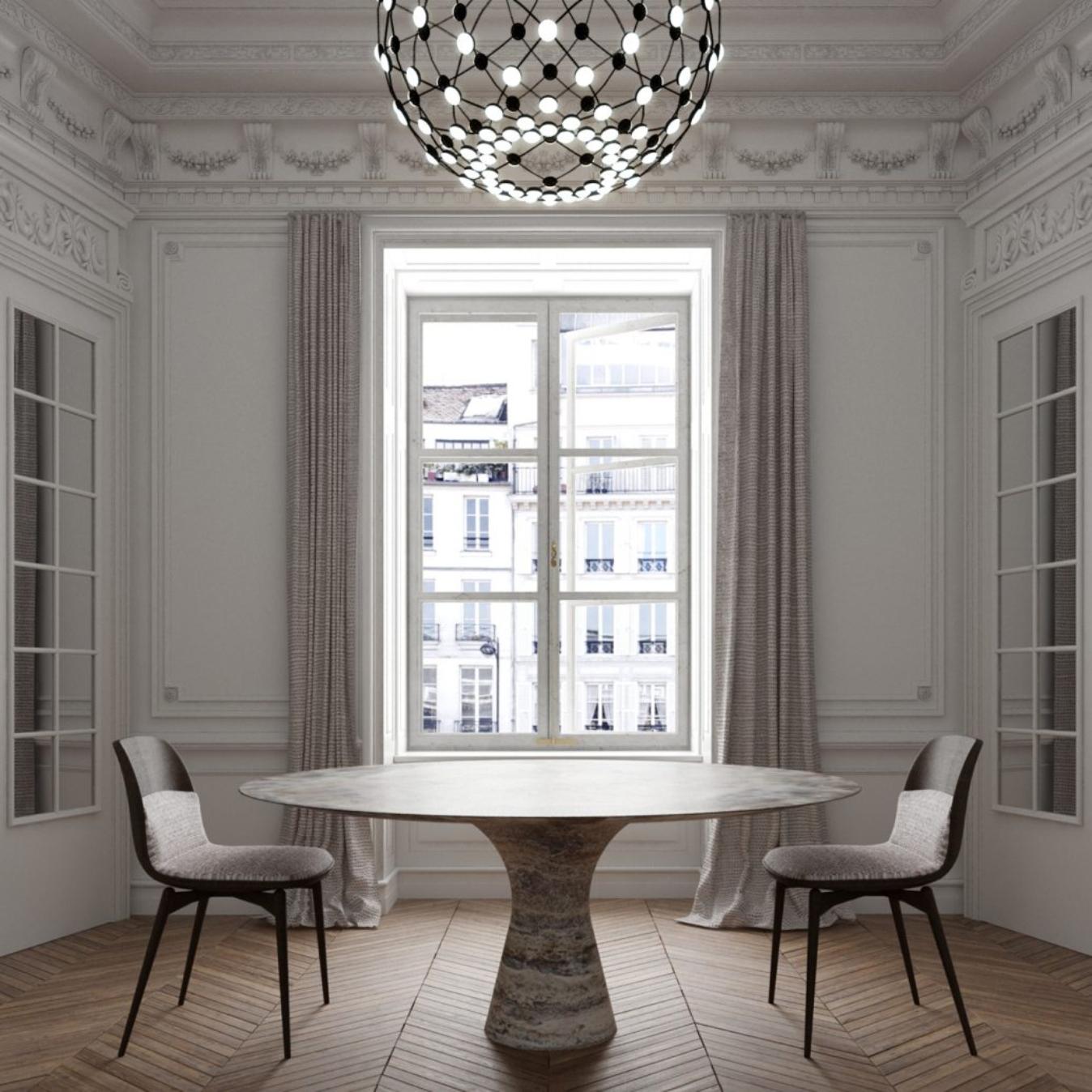 Picasso Verde Refinado Mesa de Comedor Contemporánea de Mármol 160/75 Siglo XXI y contemporáneo en venta