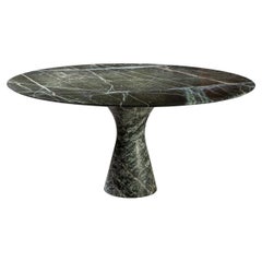 Mesa Redonda Baja Contemporánea de Mármol Verde Refinado Picasso 27/100