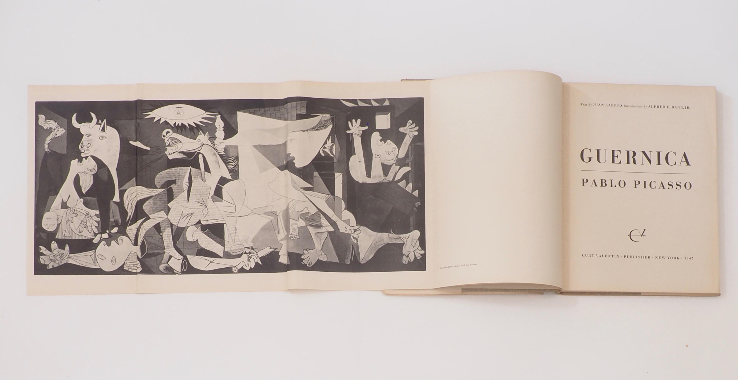 Picasso - Guernica. Published by Curt Valentin, New York, 1947. First Edition. 
By Alfred H. Barr (then director of the Museum of Modern Art, New York). 

A beautiful book, rare to find in such a good dust jacket.
The first major English Language