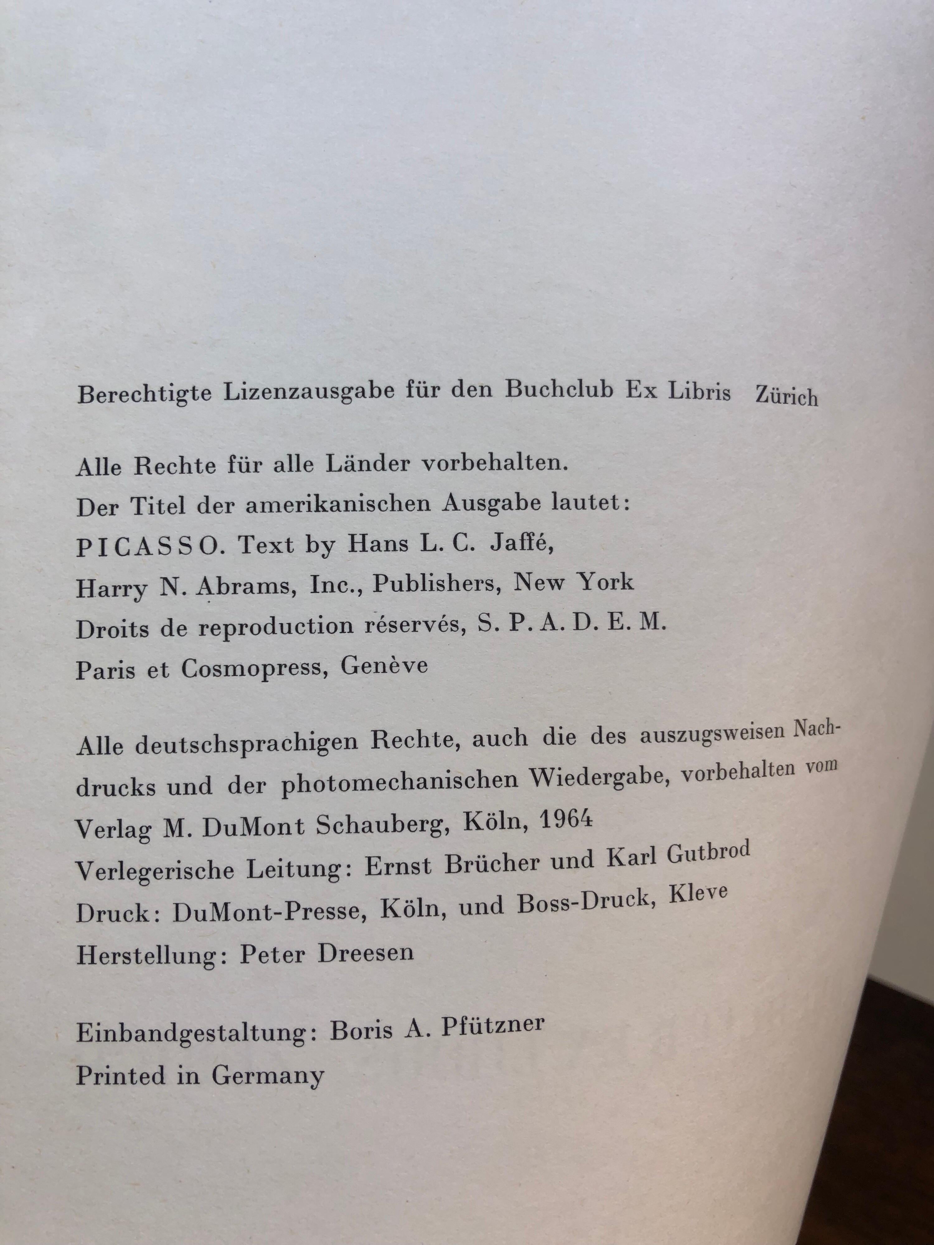 Picasso, Hans Jaffe, Buchclub Zurich, Droits Paris et Cosmopress, 1969 11