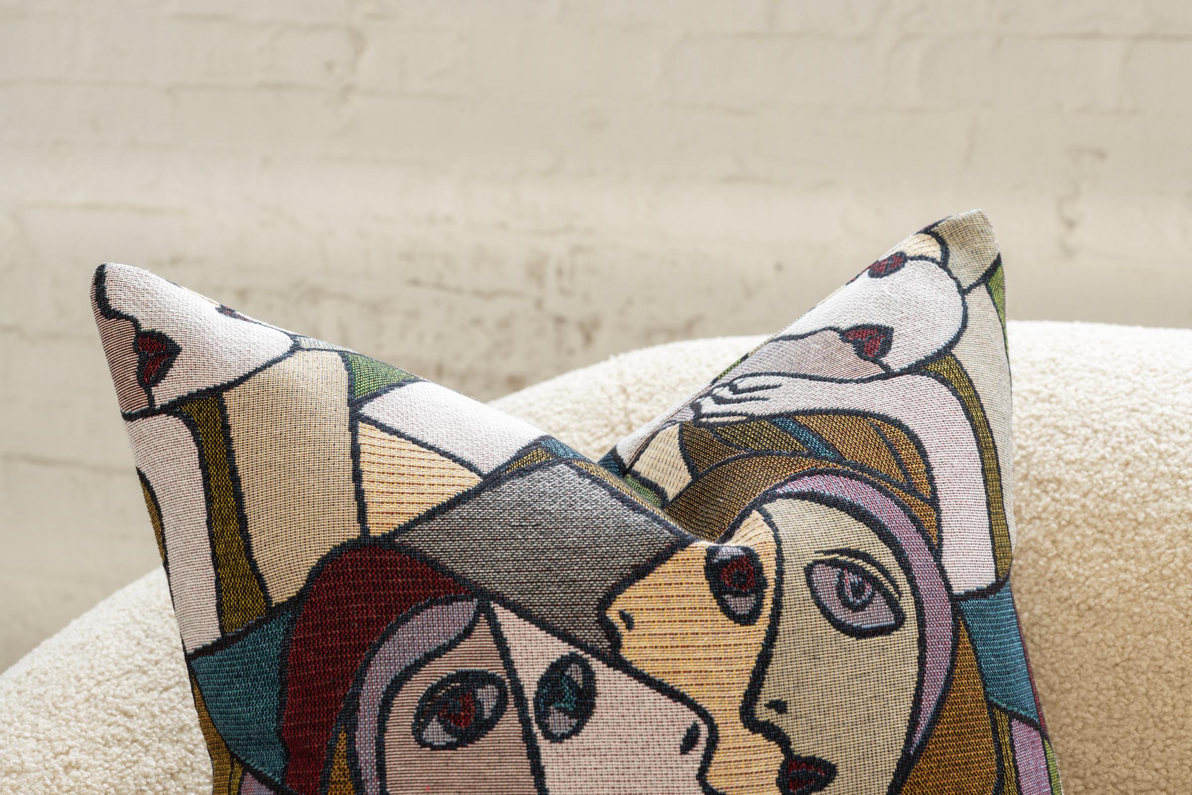 American Picasso Inspired Throw Pillows by Nicholas Wolfe For Sale