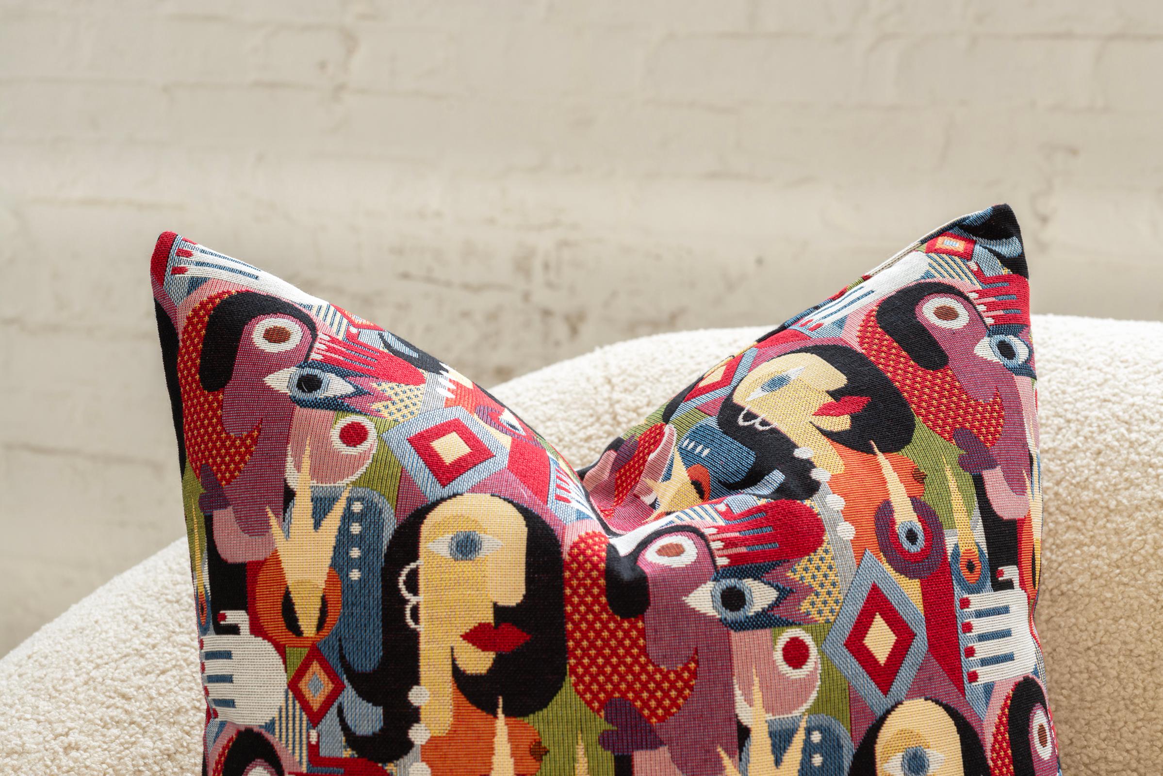 American Picasso Inspired Throw Pillows by Nicholas Wolfe For Sale
