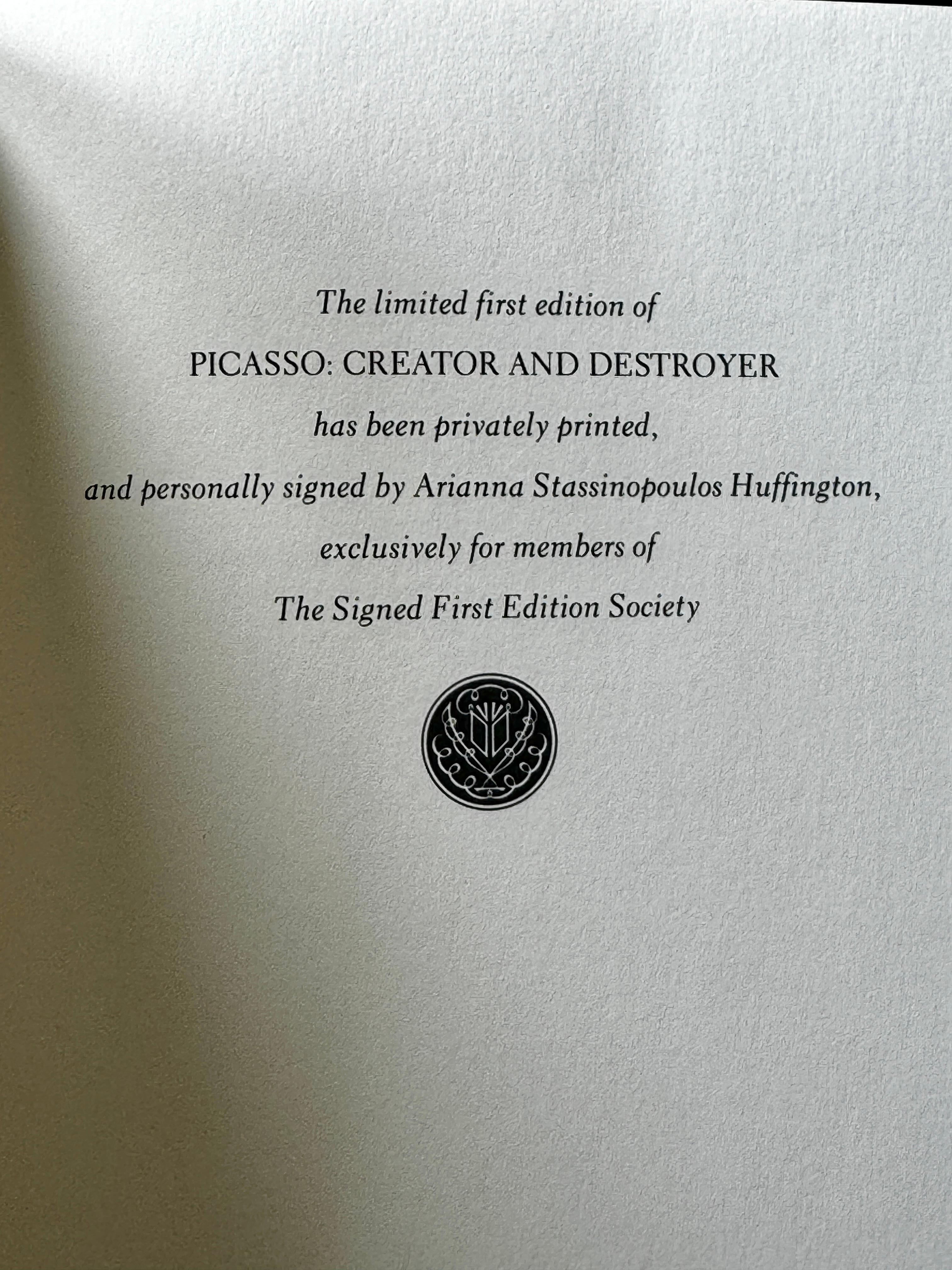 Picasso Leather-Bound and Gilded Book Autographed by Ariana Huffington   For Sale 3