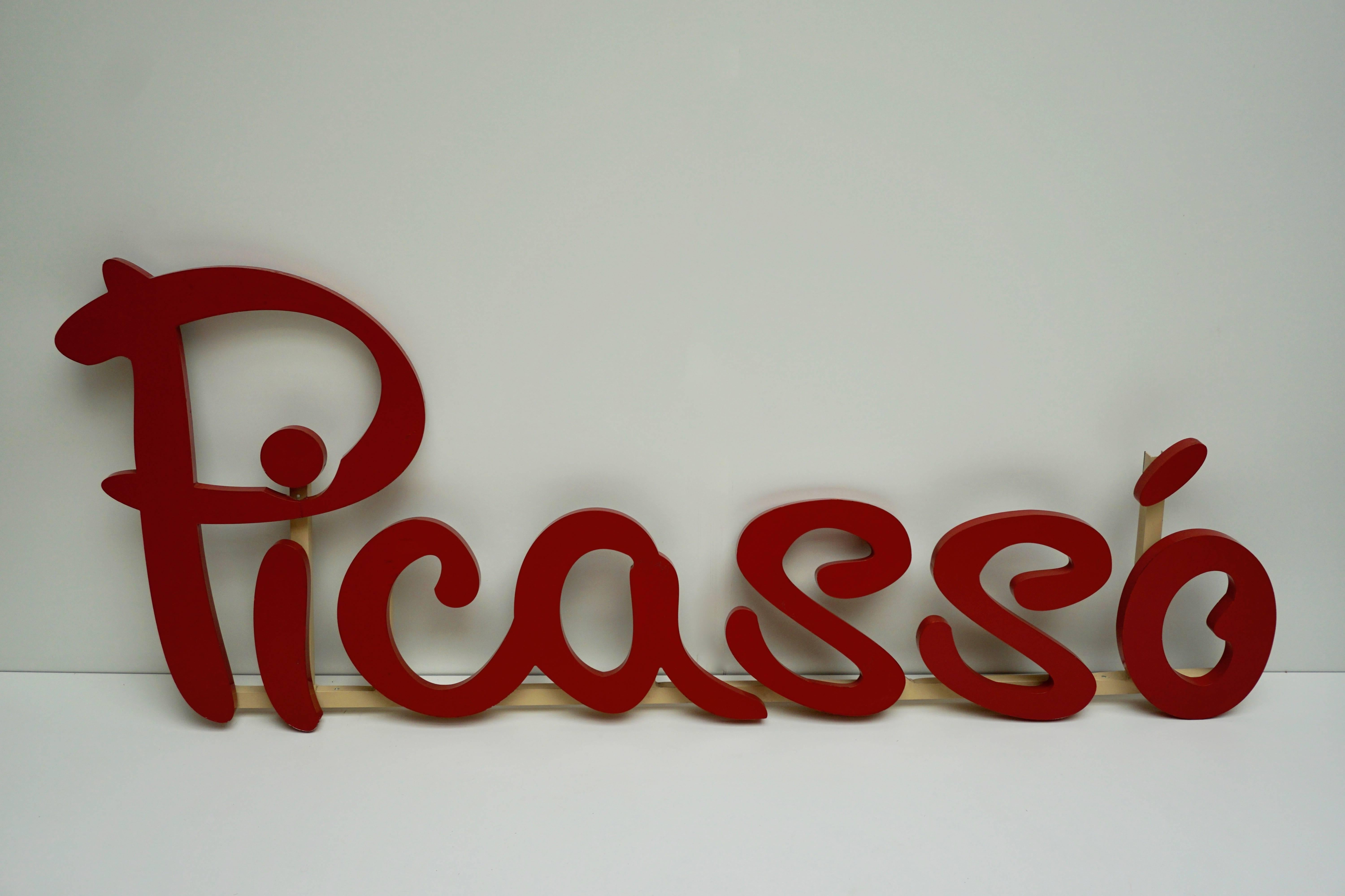 Picasso light advertising.
Measure: Width 200 cm.
Height 82 cm.