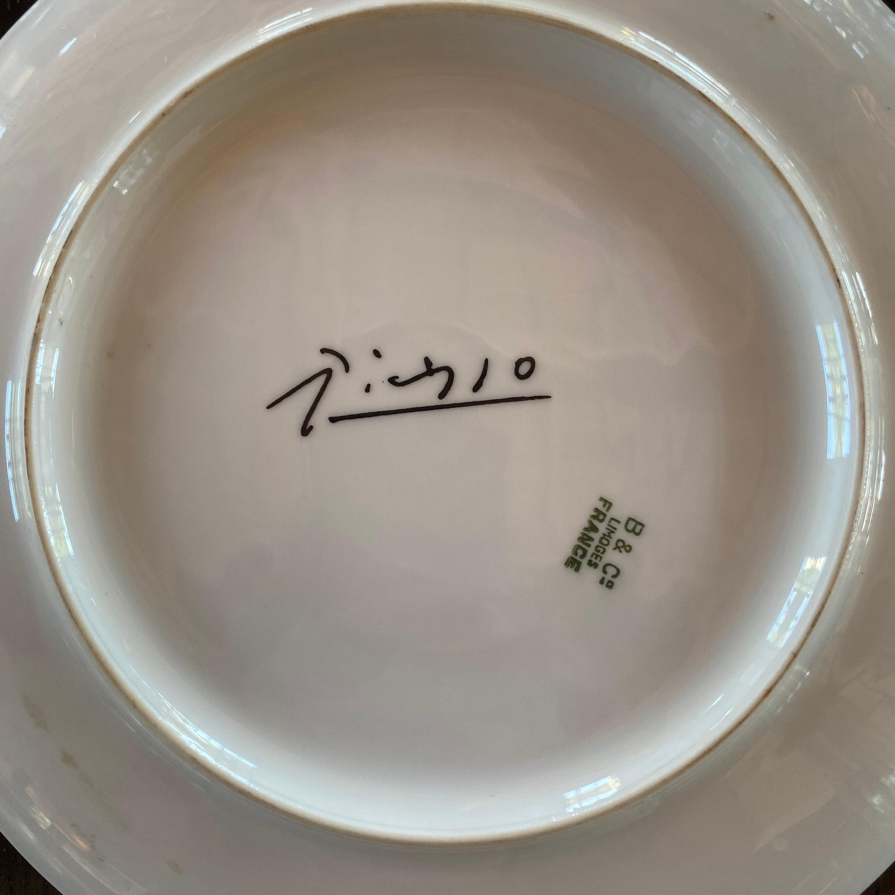Picasso  Limoge  Plate 2 In Excellent Condition For Sale In Saint ouen, FR