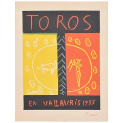 Picasso Linocut Toros Vallauris 1955 36/100 Signé Picasso Arnera